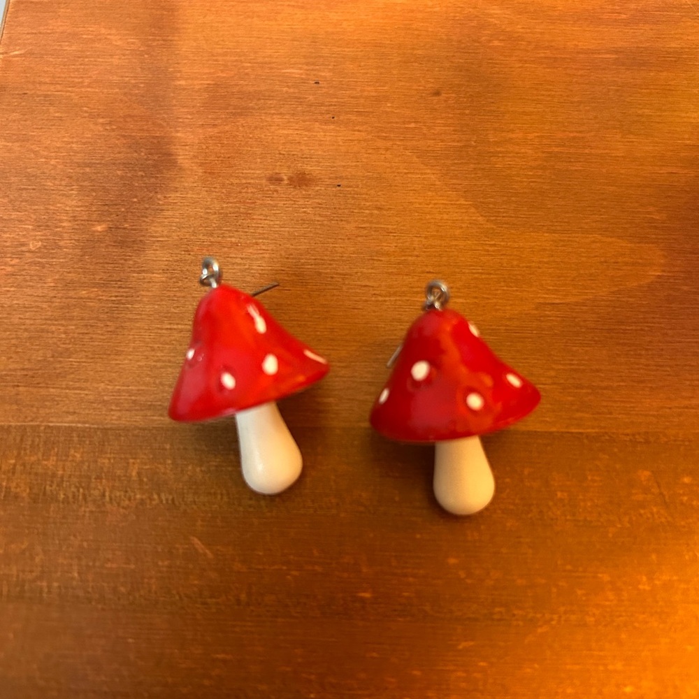 Red Mushroom Earrings